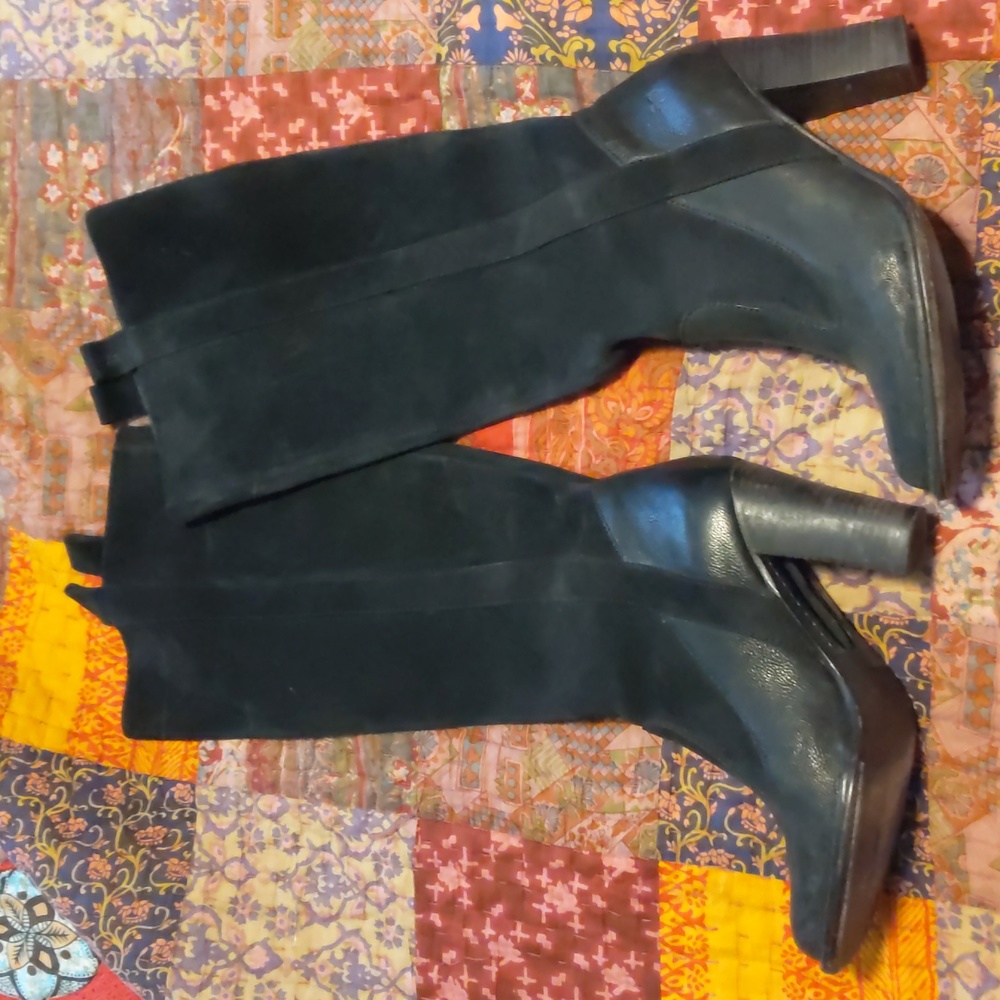 Frye Villager black pull on leather boots 9
